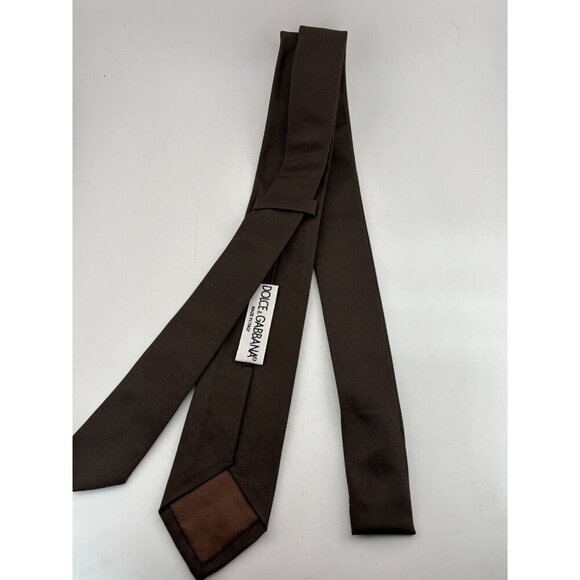 Dolce & Gabbana Made in Italy Men's Silk Neck Tie Brown - Picture 2 of 5